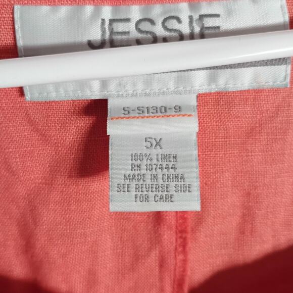 Vntg Jessie Sport 100% Linen Maxi Dress Plus Relaxed Minimalist Resort sz. 5X - Picture 5 of 7